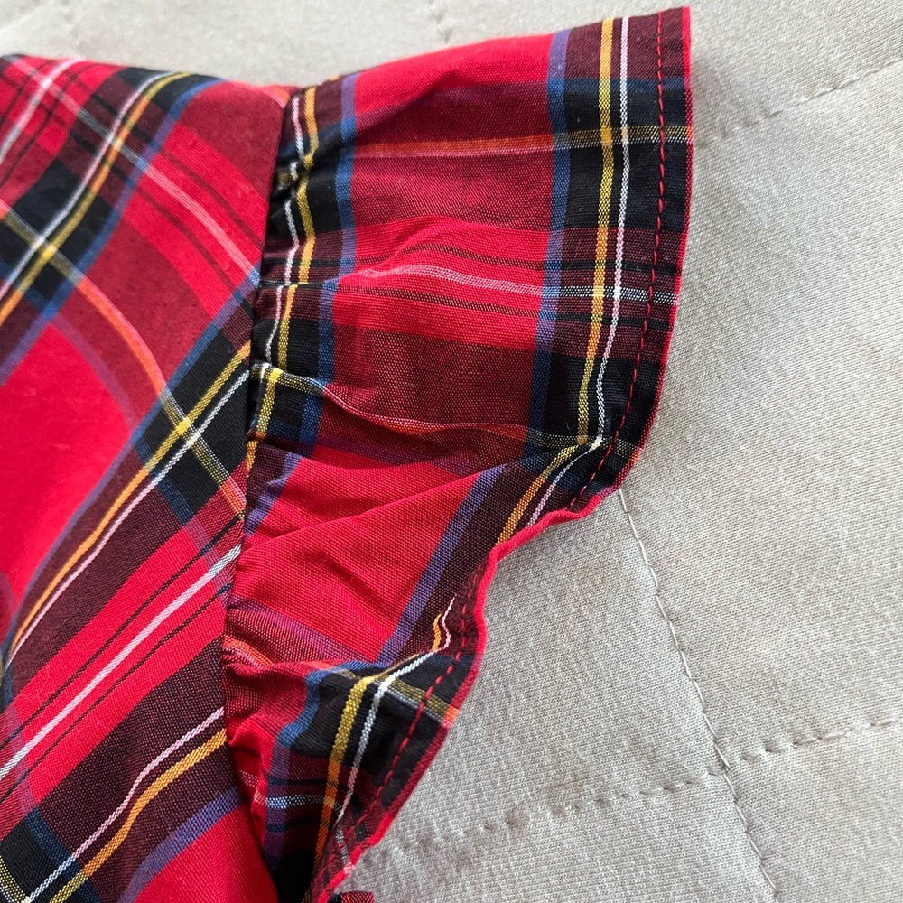 Crewcuts NEW Tartan plaid Red Christmas Holiday Dress Size 2 Black Ribbon Belt - Picture 10 of 14